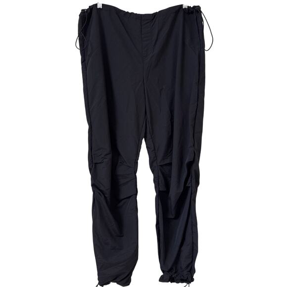 NWT Just Polly New York Parachute Wind Breaker Pants Ruched Legs Toggle Hem - Picture 1 of 4